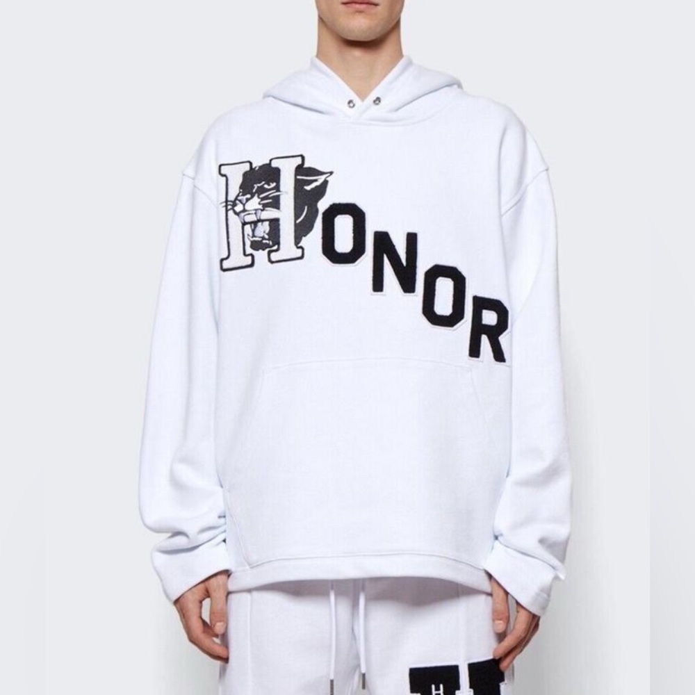 HONOR THE GIFT MASCOT EMBROIDERED OVERSIZED HOODIE SWEATSHIRT SIZE MEDIUM NWOT
